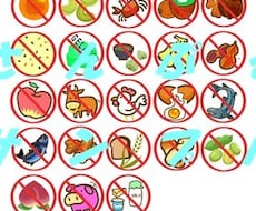 食物アレルギー28品目アイコン販売します 商品ポップやラベルに使える食物アレルギー28品目アイコンです