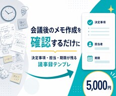 会議後の議事録作成を整えます イメージ1