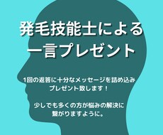 発毛技能士がしっかり目に！一言アドバイスします イメージ1