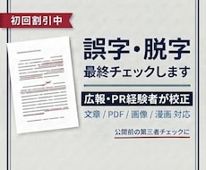 初回割引⚠️広報経験者が誤字脱字・表記を確認します イメージ1