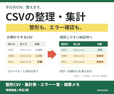 売上CSVを整理し確認用Excelを作成します イメージ1