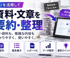 長い資料・文章をAIでわかりやすく要約・整理します イメージ1
