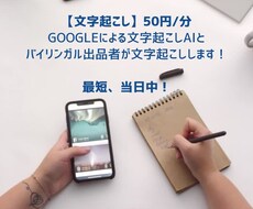 1分50円〜　当日に『文字起こし』します 最先端文字起こしAIとバイリンガルによる文字起こします！