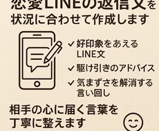 恋愛LINEの返信文を状況に合わせて作成しますます イメージ1