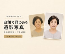 紙写真から遺影用JPEGデータを作成しますます 大切な一枚を丁寧に複写・補正してデータ化