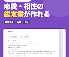 恋愛・相性鑑定つきの占い鑑定書作成ツールを売ります イメージ1