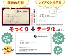 両面でお得！そっくり名刺をお作りします ★既存名刺 or 指示書 or AI画像をそっくりデータ化！