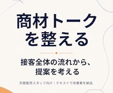 商材の接客トークを添削し、提案の流れも整えます 言い換え例と接客全体の改善点をテキストでお返しします