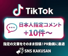 TikTok日本人指定「カスタムコメント」します ⭐️指定した文章をそのまま投稿！動画の口コミ・PRに最適