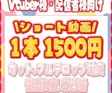 Vtuber様,配信者様向けショート動画作ります イメージ1