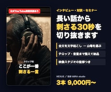 インタビュー動画を刺さるショートに切り抜きます イメージ1