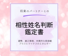 姓名判断で二人の相性度と相手の価値観を鑑定します イメージ1