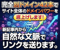 完全別ドメイン42本の安全な被リンクを送ります 新記事内から自然な文脈でリンクを送り順位を引き上げます！
