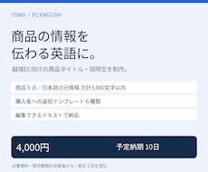 越境EC向けに英語の商品説明を整えます イメージ1