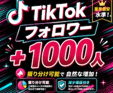 TikTokのフォロワー1000人拡散します イメージ1
