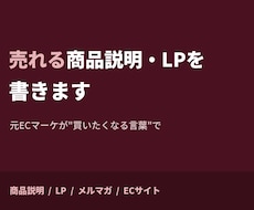 元ECマーケが売れる商品説明・LPを書きます ECマーケの実務で培った売れる言葉で商品の魅力を引き出します