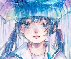 透明水彩で肩上のイラスト作成します イメージ1