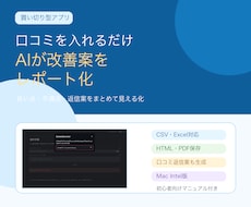 口コミAI分析アプリを提供します レビューから改善案と返信案を自動作成します