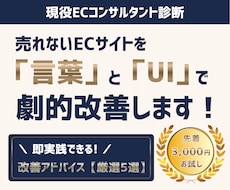 売れないECを現役プロがUIと世界観で改善します 売れないお悩み聞かせてください。改善案を5つ提案します。