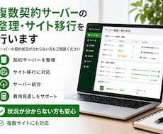 複数契約サーバーの整理・サイト移行を行います サーバーを複数契約していて状況を把握できない方、ご相談下さい