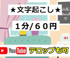 1分60円！で動画・音声などの文字起こし代行します イメージ1
