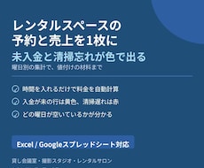 レンタルスペースの予約と売上を1枚で管理します イメージ1