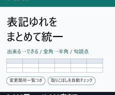 文書の表記ゆれ・全角半角を統一します イメージ1