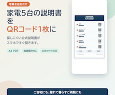 家電5台の公式説明書をQRコード1枚にまとめます イメージ1