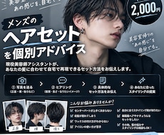 メンズの方のヘアセットをアドバイスします イメージ1