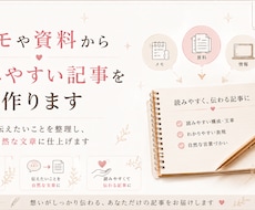 メモや資料から読みやすい記事を作ります イメージ1