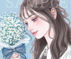 キラッとした質感や透明感のある人物の絵を描きます SNSアイコンや配信用のイラスト等にも！