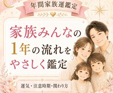 家族全員の年間運勢をやさしく鑑定します イメージ1