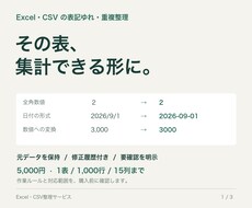 Excel・CSVの表記ゆれと重複を整理します イメージ1