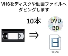 あなたのVHSを10本ダビングします VHSを動画ファイルやDVD、BDへ変換します