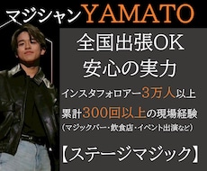 数十名～数百名規模　プロマジシャンが盛り上げます 周年パーティーや大規模イベントを圧巻のステージで熱狂させます