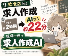 飲食店専用の求人作成AIを提供します イメージ1