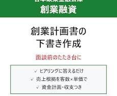 創業融資の創業計画書の下書きを作成しますます イメージ1