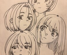 頭から首、または肩までのイラスト描きます イメージ1