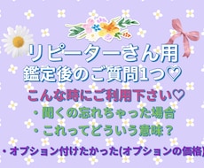 リピーターさん用♡鑑定後のご質問1つ答えます 聞き忘れ、どう解釈したらよかった？オプション付ければ良かった