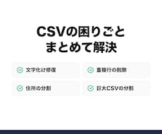 CSVの文字化け・重複・住所分割を整えます 文字化け・重複・住所分割をまとめて整理します