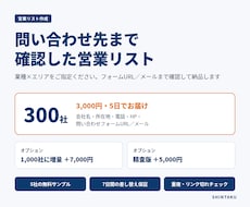 問い合わせ先まで確認した営業リストを作成します 問い合わせ先URL・メール付き｜300社3,000円