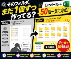 Excel一覧から大量フォルダを一括作成します イメージ1