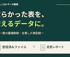 CSV・Excelの重複と表記ゆれを整理します イメージ1