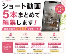ショート動画5本まとめて編集します 月5本でSNS運用をサポート！