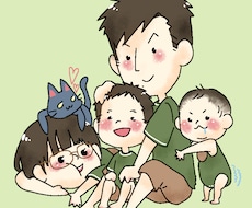ほんわかテイストで家族の似顔絵描きます 家族の記念や何気ない毎日、大切にイラストにします