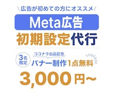 Meta広告初期設定・セールスポイント整理をします 【ココナラ出品キャンペーン】3名様限定 バナー制作1本無料！