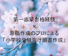 小学校受験向け「入学願書の作成」をいたします ココナラご利用者様評価5.0★★★★★小学校受験向け願書作成