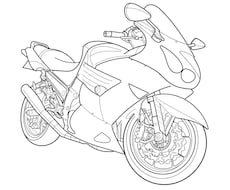 愛車の旧車バイクをモノクロ線画イラストにします イメージ1