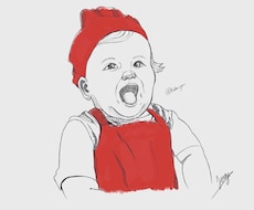 少しリアルなスケッチ風の似顔絵を描きます イメージ1