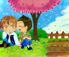 色鉛筆で可愛いイラスト描きます アナログ手描きの味が好きな方へ。